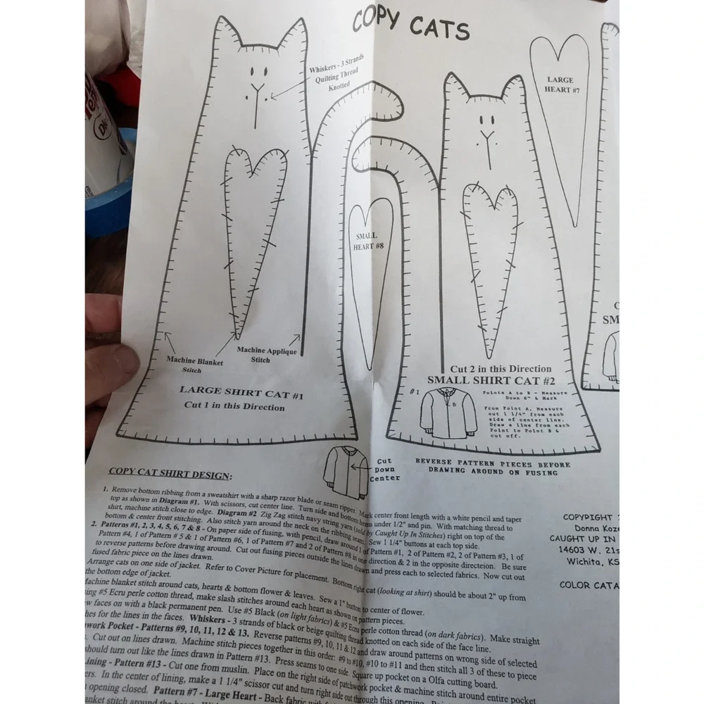 Copy Cats Sweatshirt Jacket Pattern Leaflet by Caught Up in Stitches
